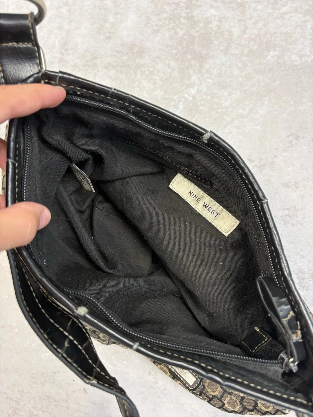 Y2K Nine West Brown & Black Square Baby Bag